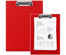 Lean Clipboard with Metal Clip for Writing A4 Raudona
