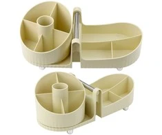 Lean Kosmetikos ir biuro reikmenų sukamas organizatorius su rankena, 36x16x16 cm