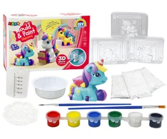 Lean Toys Vienaragių kūrybinis 3D gipso dažymo rinkinys