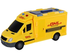 Lean Toys Geltonas pristatymo automobilis 1:16 su šviesomis ir garsais