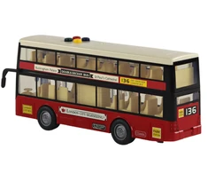 Žaislinis dviaukštis miesto autobusas Lean Toys, raudonas, 26x11x6 cm