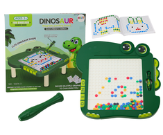 Lean Toys Magnetinė lenta vaikams, dinozauro formos, su karoliukais, 38x37 cm