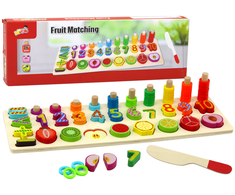 Lean Toys Medinė edukacinė lentelė su vaisiais ir matematika