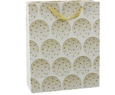 Lean Dovanų maišelis Elegant Gold Stars Baltas 32 x 26 x 12 cm