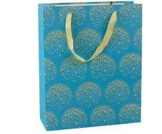 Lean Mėlyna Dovanų maišelis Elegant Gold Stars Mėlyna 32 x 26 x 12 cm