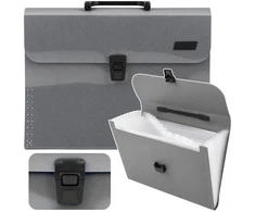 Lean Folder Folder Organizer for Documents, 13 Compartments, Gray, A4, Holder