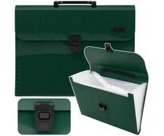 Lean Folder Organizer for Documents, 13 Compartments, Žalias, A4, Holder