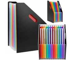 Lean Folder Organizer for Office Documents, 13 Compartments, A4, Juodas