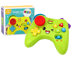 Lean Toys Interaktyvi mokomoji konsolė su šviesomis ir garsais, žalia