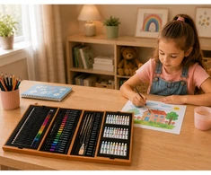 Lean Large Art Set in a Case for Painting and Drawing 174 pcs.