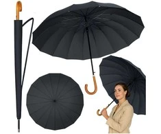 Lean Ilgas automatinis skėtis 24 stipinų 115 cm medinė rankena