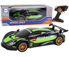 Nuotoliniu būdu valdomas sportinis automobilis Lean Toys, žalias, 42,5x22x10cm