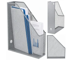 Lean Metal Office Organizer Stand for Documents and Folders, Vertical, Sidabrinis, A4