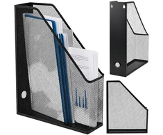 Lean Metal Office Organizer Stand for Documents and Folders, Vertical, Juodas, A4