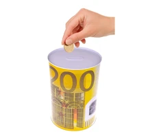 Lean Metalinė taupyklė su 500 eurų banknoto atspaudu, 16,5 x 12 cm