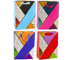 Lean Popierinis dovanų maišelis su geometriniais raštais 23 x 18 x 10.5 cm
