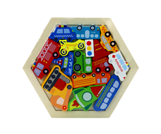 Lean Toys Medinė dėlionė su transporto priemonėmis vaikams, 15 dalių