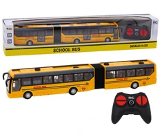 Nuotoliniu būdu valdomas mokyklinis autobusas Lean Toys, geltonas, 37x5x4 cm