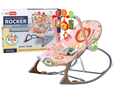 Gultukas-sūpynės su vibracija Lean Toys Rožinė Lion 2in1