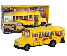 Lean Toys Mokyklinis autobusas su garsais ir šviesom, geltonas