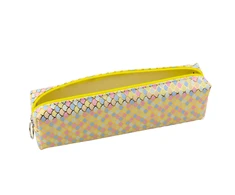 Lean Penalas su žuvies žvynų raštu ir dideliu geltonu užtrauktuku 21x6x4 cm