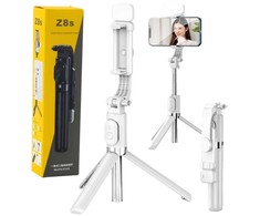 Lean Selfie lazdos trikojis Z8s su Bluetooth valdymu, baltas