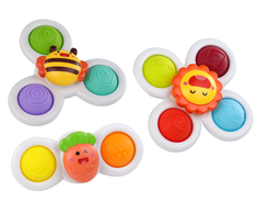 Lean Toys Sensoriniai žaislai su siurbtukais: morka, bitė ir saulė