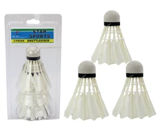 Lean Toys Badmintono skrajukai Shuttlecocks, 3 vnt, balti