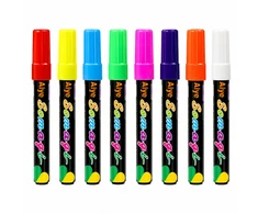 Lean Set of Neon Liquid Markers Chisel Tip 8 pcs.