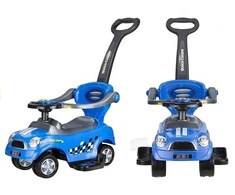 Lean Cars Paspiriama mašinėlė-stumdukas vaikams, transformuojama, mėlyna
