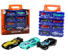 Lean Toys Metalinių automobilių rinkinys lagaminėlyje, 8 vnt.