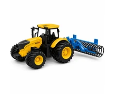 Lean Toys Agricultural Farm Tractor with Roller Lights Sounds Geltona 1:24