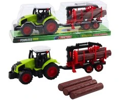 Lean Toys Traktorius su HDS priekaba medienos transportavimui