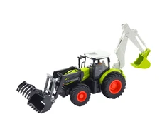 Lean Toys Nuotoliniu būdu valdomas traktorius su kaušu ir ekskavatoriumi 2in1