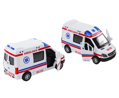 Lean Toys Baltas greitosios pagalbos automobilis 1:32 su šviesos ir garso efektais