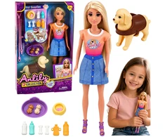 Lean Toys Lėlė 30 cm su šunimi ir priedais