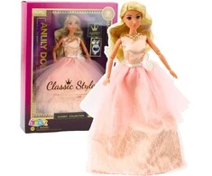 Lean Toys Lėlė Anlily su Pudros Spalvos Suknele ir Judančiomis Galūnėmis