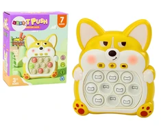 Lean Toys Žaidimų konsolė Pop-It Lapė su 7 žaidimo režimais, geltonos spalvos
