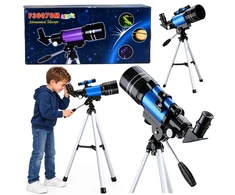 Lean Toys Astronomical Telescope for Kids with Tripod – Mėlyna, 150x Magnification
