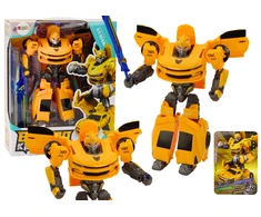 Lean Toys Geltonas Sportiškas 2in1 Transformuojantis Automobilis-Robotas
