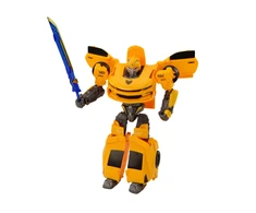 Lean Toys Geltonas Sportiškas 2in1 Transformuojantis Automobilis-Robotas