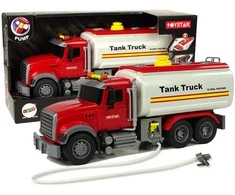 Lean Toys Baltas Žaislinis Kuro Cisternos Sunkvežimis su Šviesomis ir Garsais