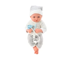 Lean Toys Lėlytė su dryžuotais drabužiais ir priedais, 35 cm