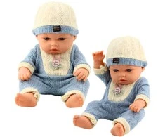 Lean Toys Lėlė Baby Doll su megzta apranga ir kepuraite