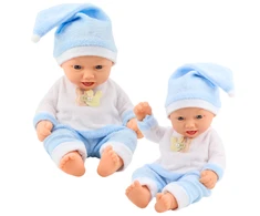 Lean Toys Lėlė su mėlyna pižama ir kepure, 24 cm