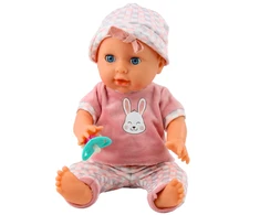 Lean Toys Lėlė Baby Doll su priedais rožinis rinkinys