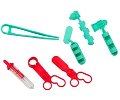 Lean Toys Vaikiška medicininė pirmosios pagalbos priemonių rinkinys rožiniame lagaminėlyje