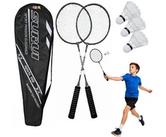 Lean Toys Badmintono rinkinys 2 raketės 3 plunksnelės
