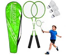 Lean Toys Badmintono rinkinys 2 raketės 3 plunksnelės