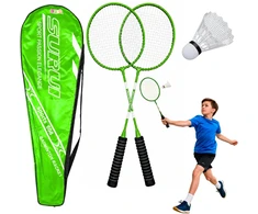 Lean Toys Badmintono rinkinys žalia/juoda 2 vnt.